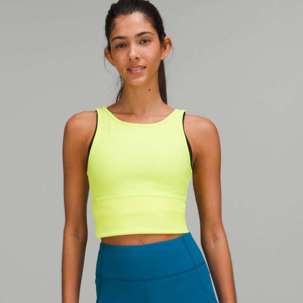 Lululemon Power Pivot tank electric lemon